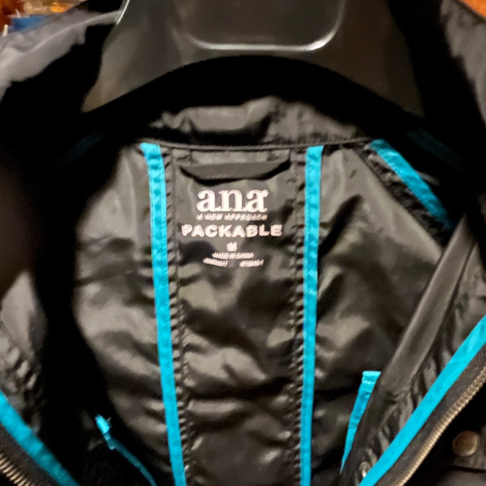 Black RAIN Jacket with Blue Trim SIZE MED.